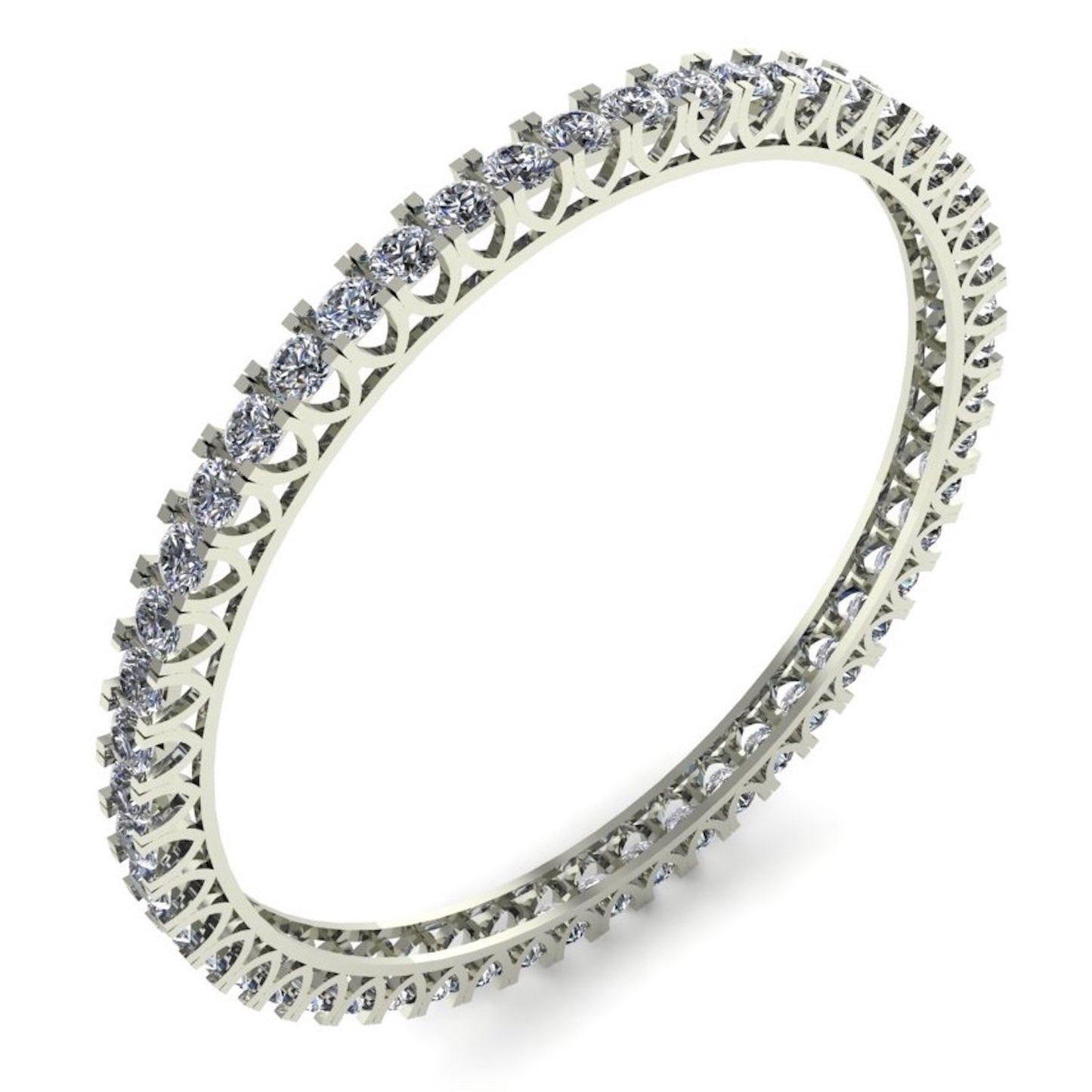 Avarta Jewellery 92.5 Sterling Silver Bangle or Kada With American Diamonds For Girls &amp; Women