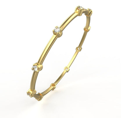 Avarta Jewellery 18k Gold & Certified Diamond Bangle or Kada For Girls & Women