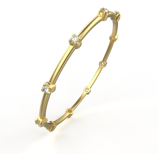 Avarta Jewellery 18k Gold & Certified Diamond Bangle or Kada For Girls & Women