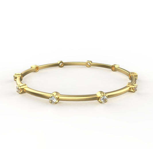 Avarta Jewellery 18k Gold & Certified Diamond Bangle or Kada For Girls & Women