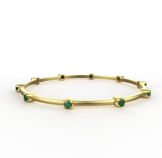 Avarta Jewellery 92.5 Sterling Silver Emerald Bangle Pair For Girls & Women