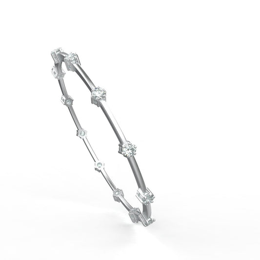 Avarta Sterling Silver American Diamond Bangle For Girls &amp; Women
