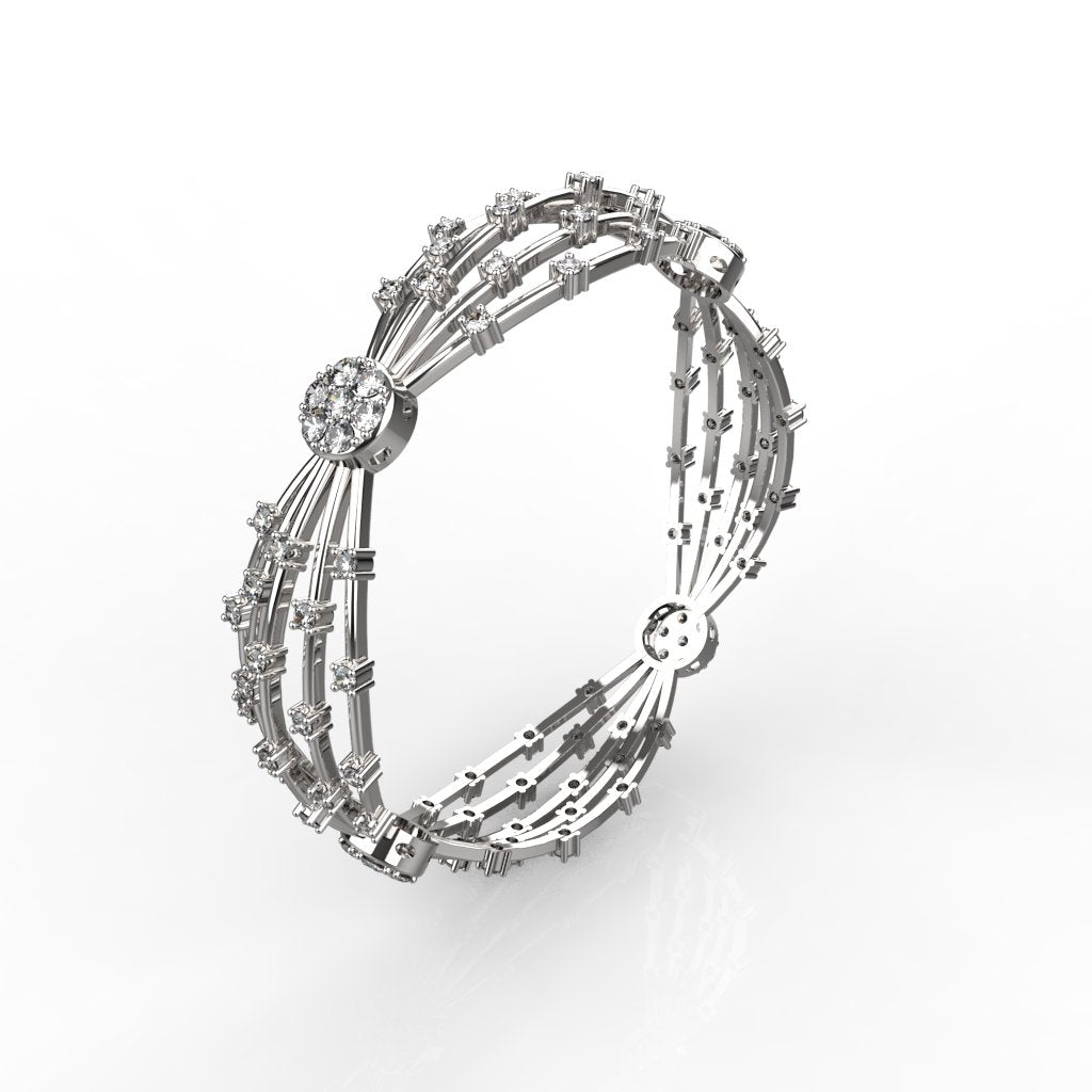 Avarta Jewellery 92.5 Sterling Silver American Diamond Bangle For Girls &amp; Women