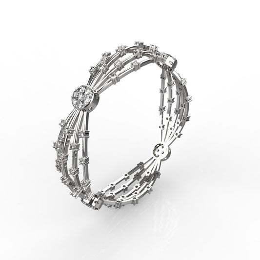 Avarta Jewellery 92.5 Sterling Silver American Diamond Bangle For Girls &amp; Women