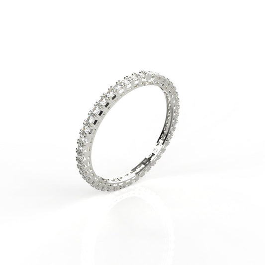 Avarta Jewellery Sterling Silver 30 Cents Each Line Diamond Bangle