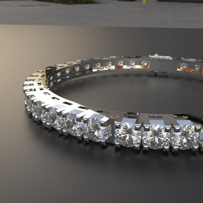 Avarta Jewellery Sterling Silver 30 Cents Each Line Diamond Bangle