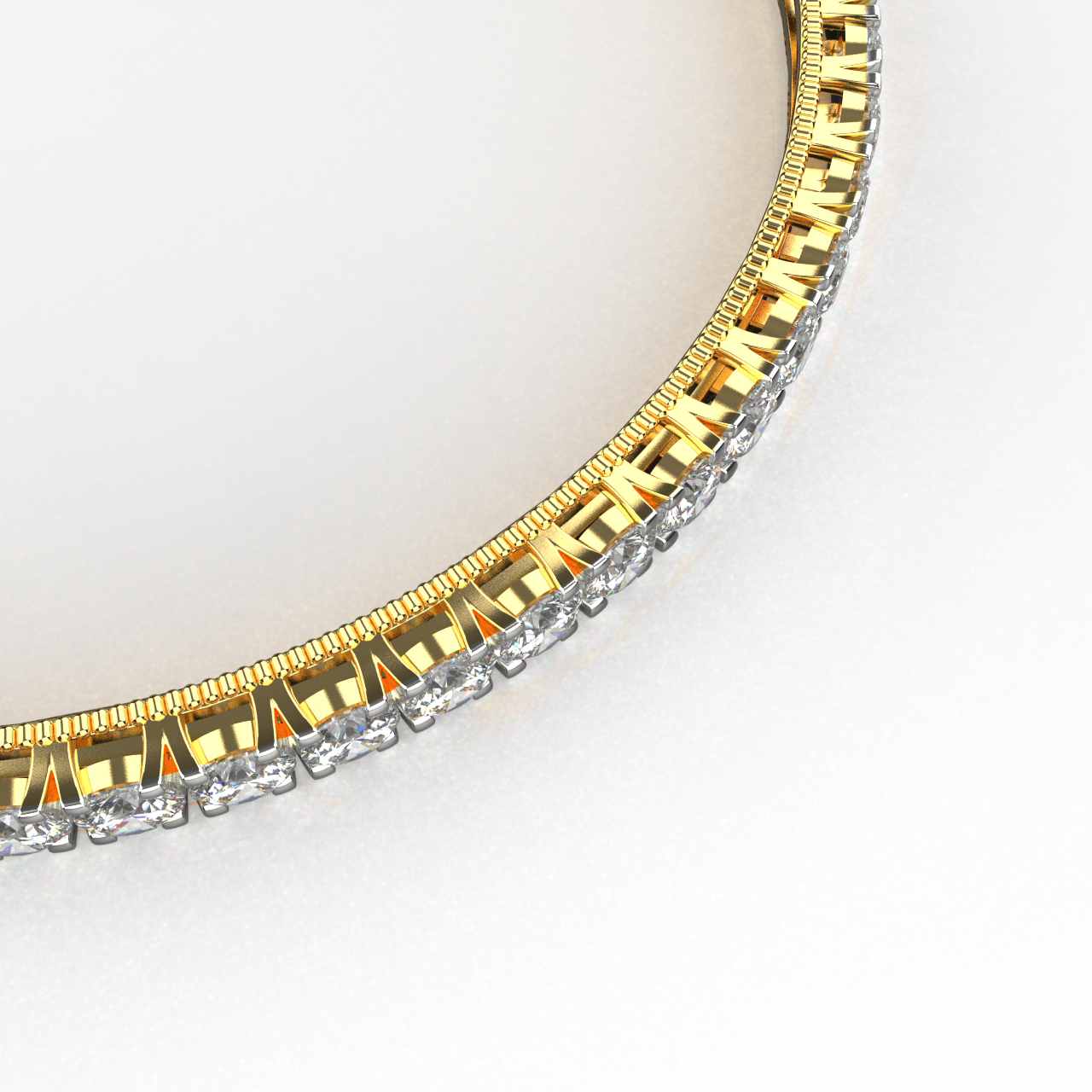 Avarta 14k Gold Running Diamond Bangle with 10 Cents each Lab Grown Diamond Main image