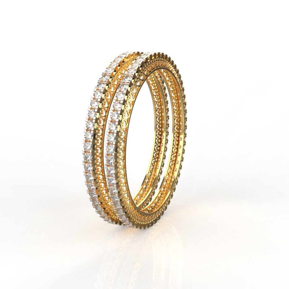 Avarta Jewellery 15 Cents Line Diamond Bangle with Lab Grown Diamonds