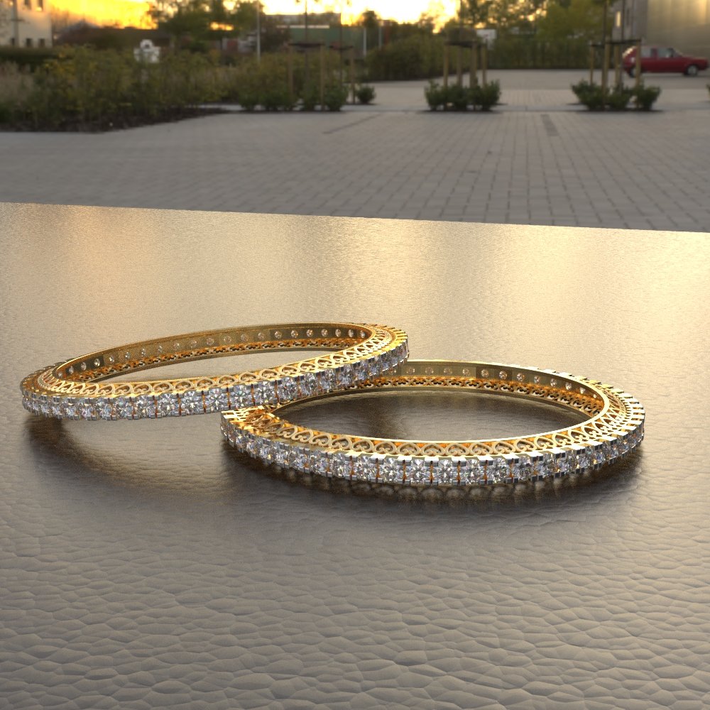 Avarta Jewellery 15 Cents Line Diamond Bangle with Lab Grown Diamonds