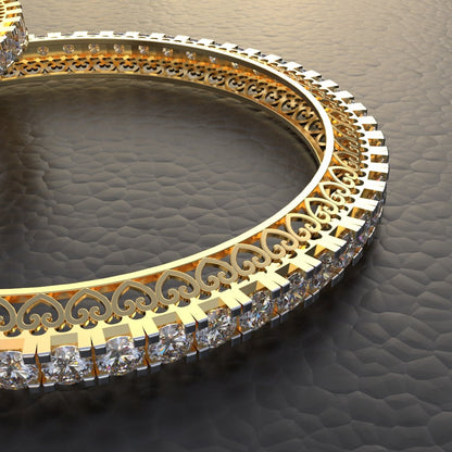 Avarta Jewellery 15 Cents Line Diamond Bangle with Moissanites