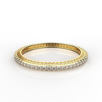Avarta Jewellery 15 Cents Line Diamond Bangle with Lab Grown Diamonds