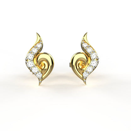 Avarta Jewellery 18k Gold &amp; Certified Diamond Studs Earring For Girls &amp; Women