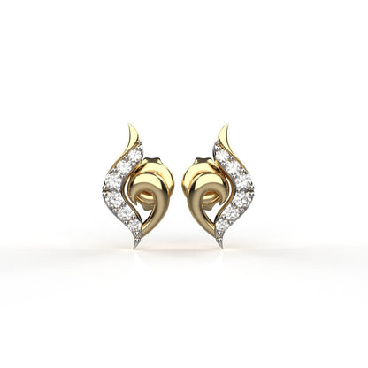 Avarta Jewellery 18k Gold &amp; Certified Diamond Studs Earring For Girls &amp; Women