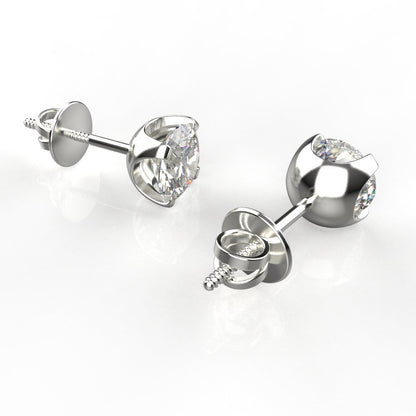 Avarta Jewellery Sterling Silver 0.80 Carat Solitaires Stud Earrings