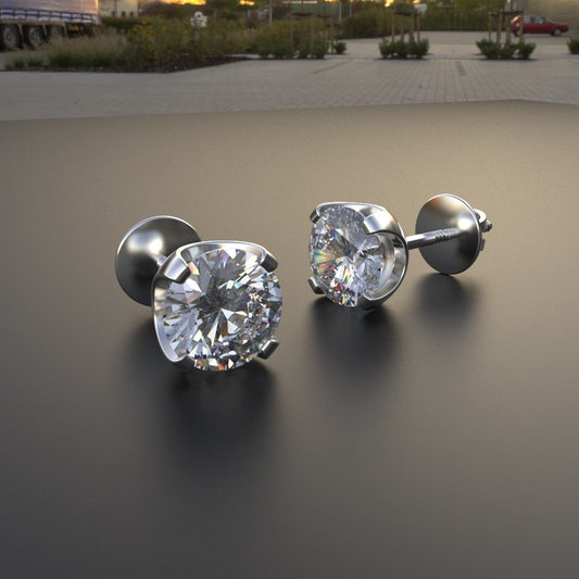 Avarta Jewellery Sterling Silver 0.80 Carat Solitaires Stud Earrings