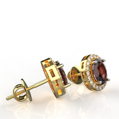 Avarta 18k Gold 1.10 Carat Each Ruby Studs