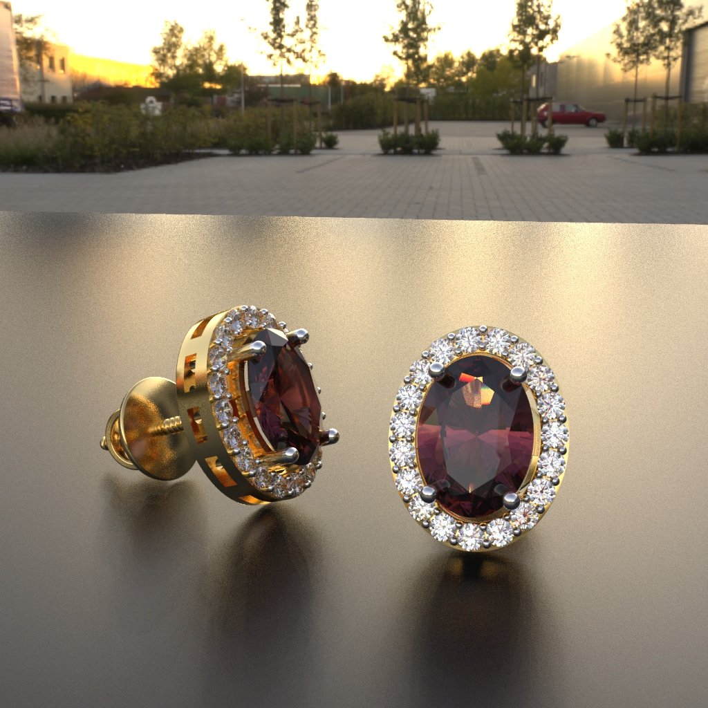 Avarta 18k Gold 1.10 Carat Each Ruby Studs