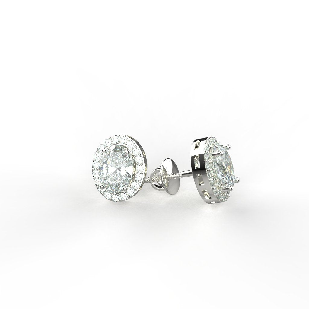Avarta Jewellery 92.5 Sterling Silver Solitaire Studs Earrings With American Diamonds For Girls &amp; Women