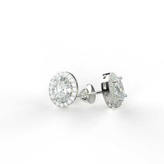 Avarta Jewellery 92.5 Sterling Silver Solitaire Studs Earrings With American Diamonds For Girls &amp; Women