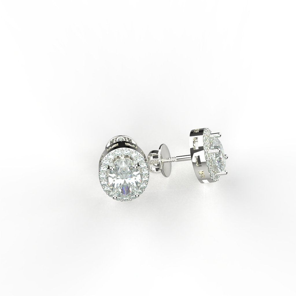 Avarta Jewellery 92.5 Sterling Silver Solitaire Studs Earrings With American Diamonds For Girls &amp; Women