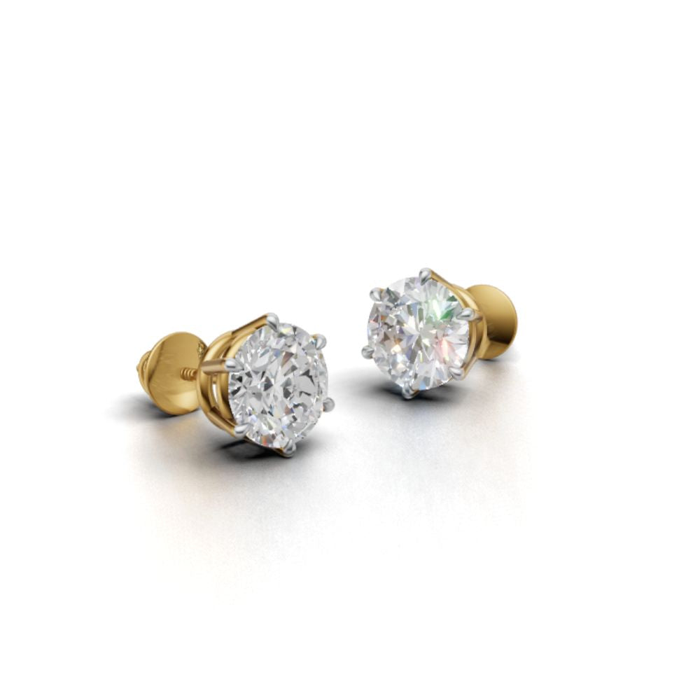 Avarta Jewellery 92.5 Sterling Silver 2 Carat Each Solitaire Stud Earrings