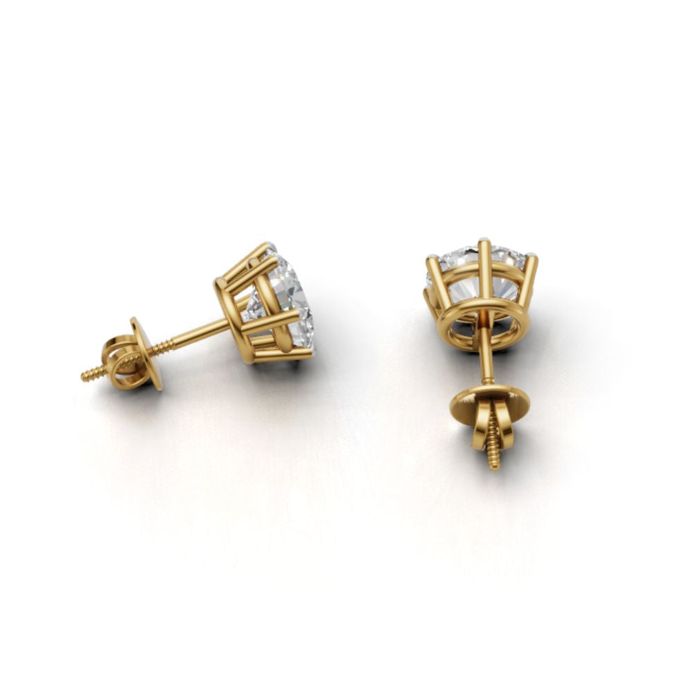 Avarta Jewellery 92.5 Sterling Silver 2 Carat Each Solitaire Stud Earrings