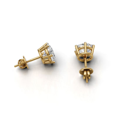 Avarta Jewellery 92.5 Sterling Silver 2 Carat Each Solitaire Stud Earrings