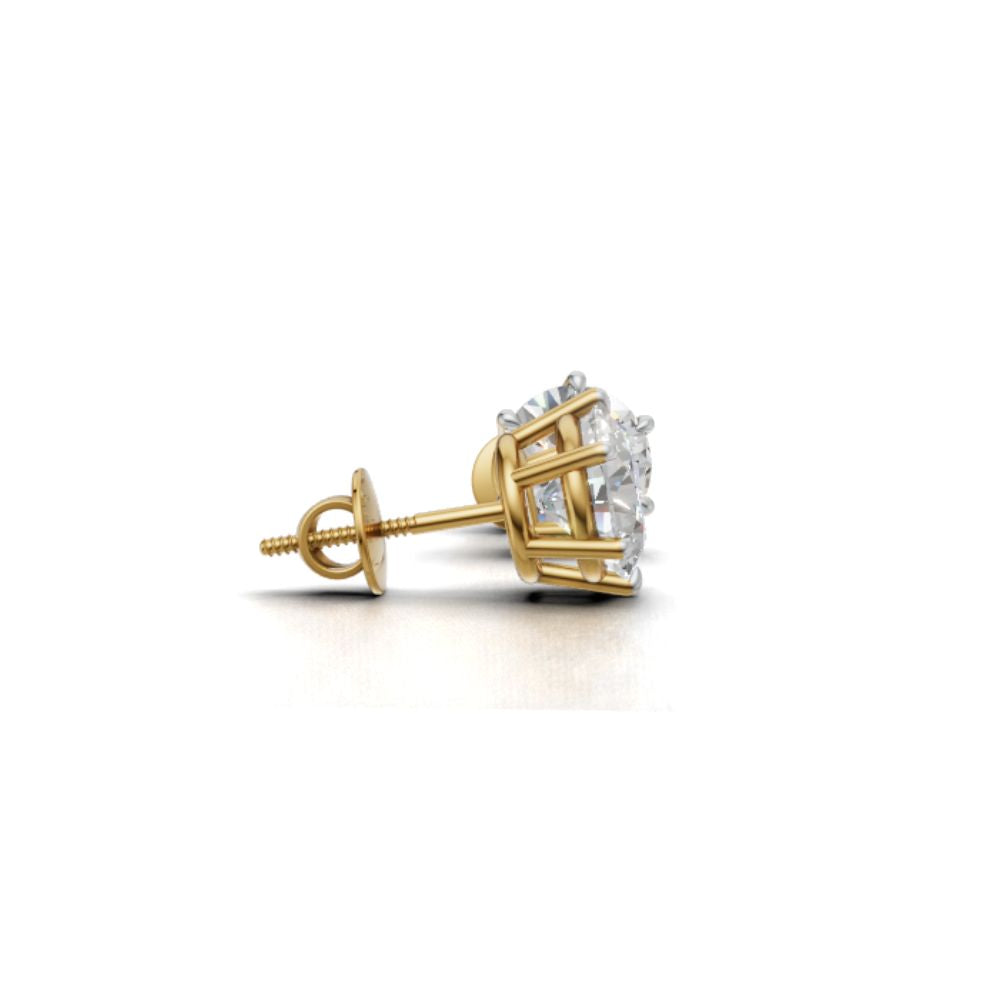 Avarta Jewellery 92.5 Sterling Silver 2 Carat Each Solitaire Stud Earrings