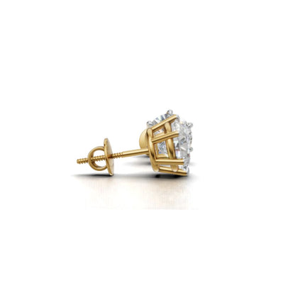 Avarta Jewellery 92.5 Sterling Silver 2 Carat Each Solitaire Stud Earrings