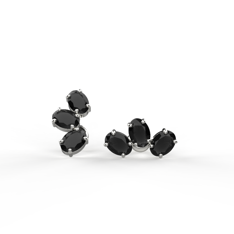 Avarta Jewellery 92.5 Sterling Silver Black American Diamond Solitaire Studs Earrings for Girls &amp; Women