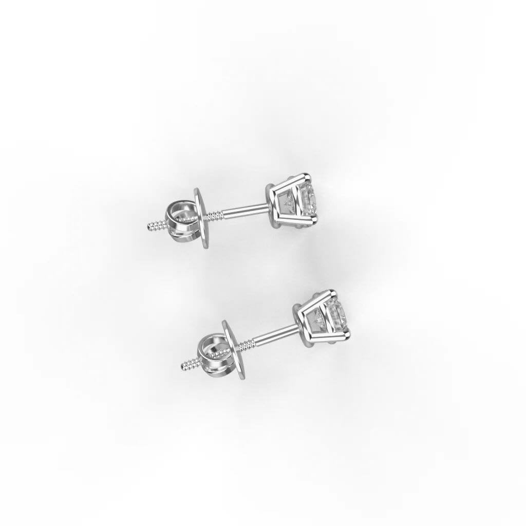 Avarta Jewellery Sterling Silver 25 Cents Each Solitaire Stud Earrings With White Gold Plating
