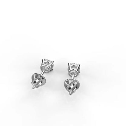 Avarta Jewellery Sterling Silver 25 Cents Each Solitaire Stud Earrings With White Gold Plating