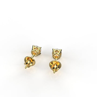 Avarta Jewellery Sterling Silver 25 Cents Each Solitaire Stud Earrings With White Gold Plating