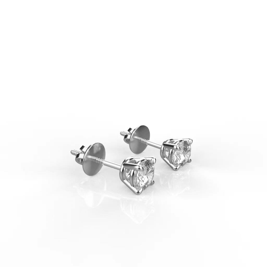 Avarta Jewellery Sterling Silver 25 Cents Each Solitaire Stud Earrings With White Gold Plating