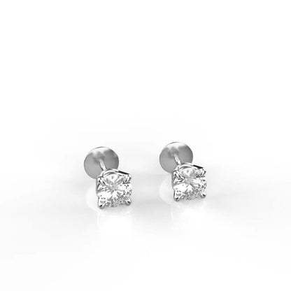Avarta 18k Gold 50 Cents Each Lab Grown Diamond Solitaire Stud Earrings