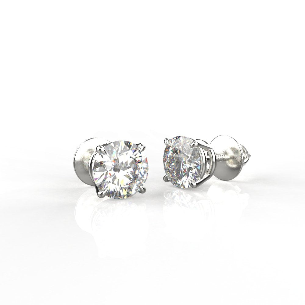 Avarta Jewellery White Gold 1 Carat Solitaire Earrings Main image