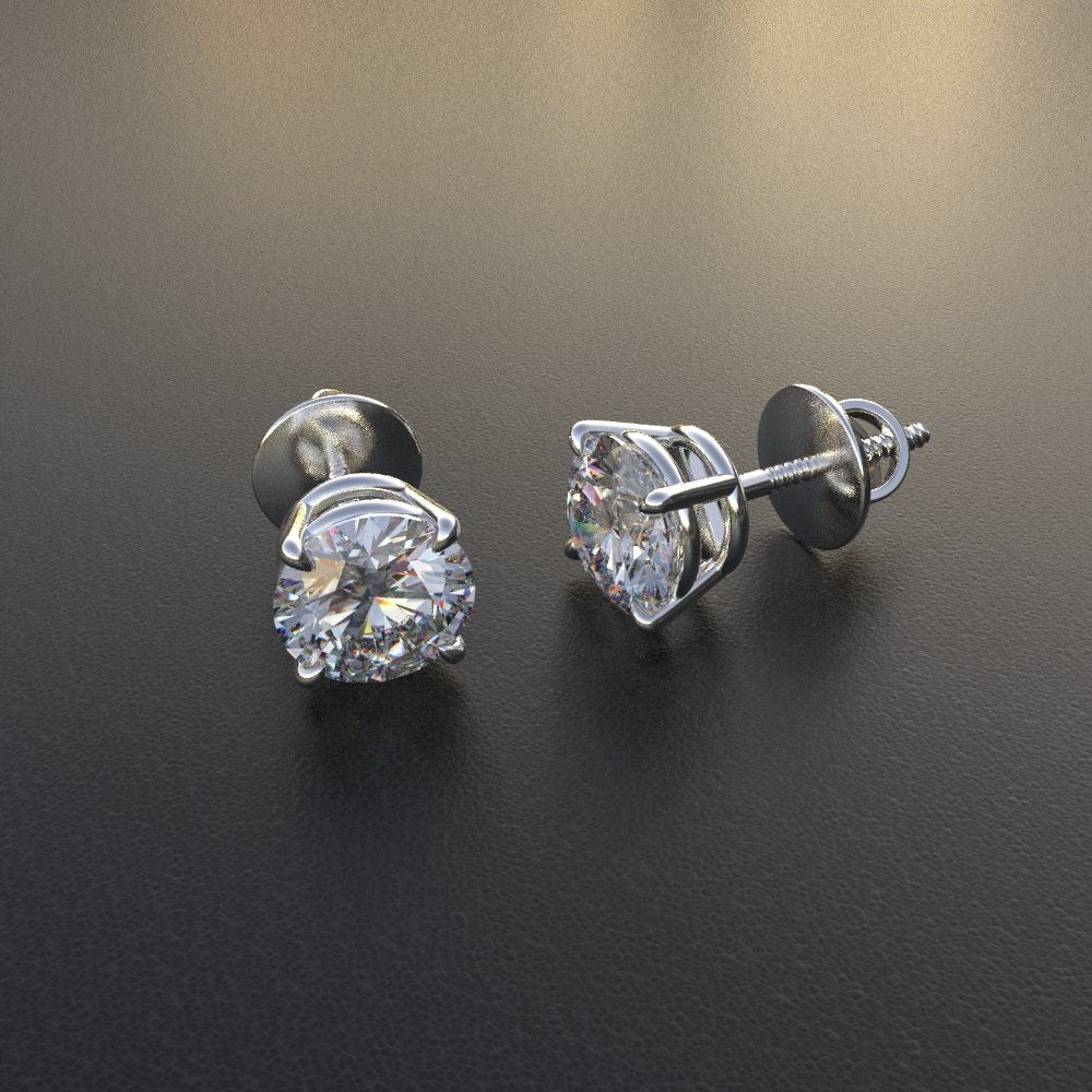 Avarta Jewellery White Gold 1 Carat Solitaire Earrings