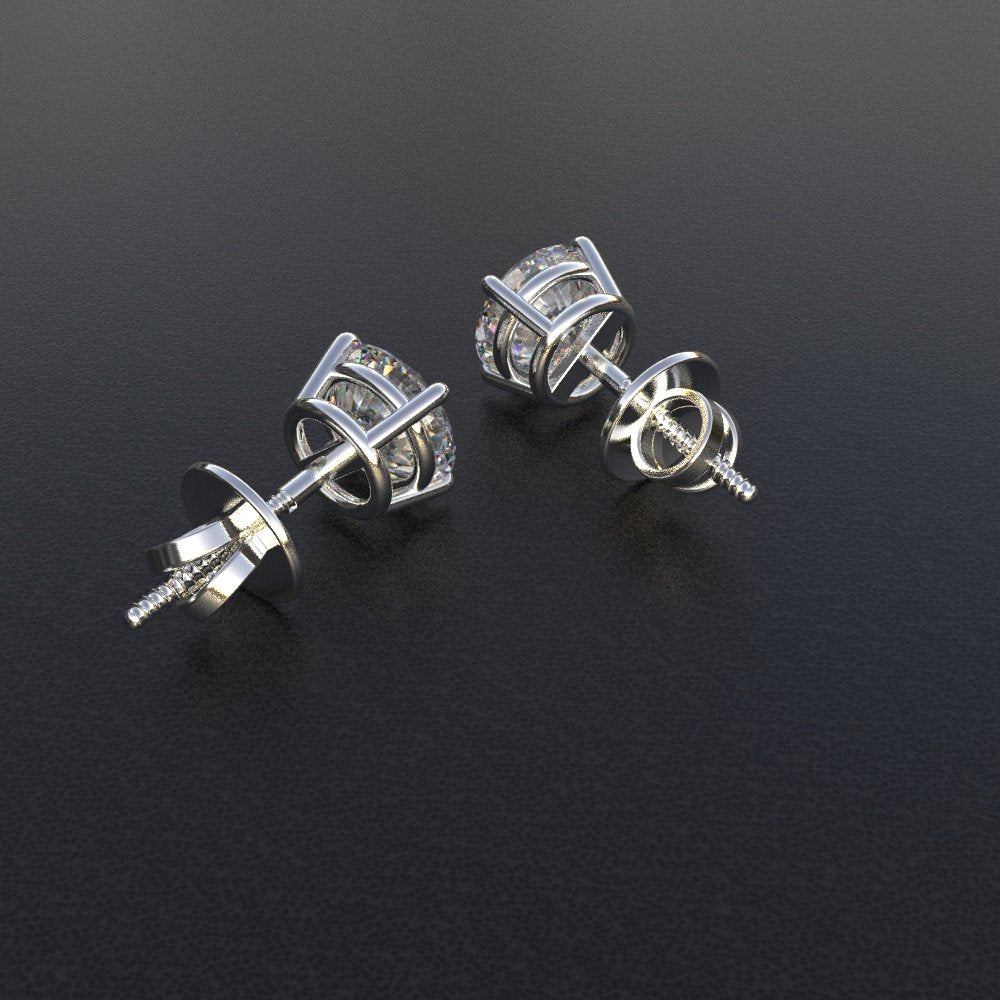 Avarta Jewellery White Gold 1 Carat Solitaire Earrings