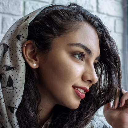 Avarta 18k Gold 50 Cents Each Moissanite Solitaire Unisex Stud Earrings