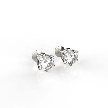 Avarta Jewellery 92.5 Sterling Silver 1.50 Carat Each Solitaire Stud Earrings for Girls &amp; Women