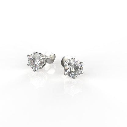 Avarta Jewellery 92.5 Sterling Silver 1.50 Carat Each Solitaire Stud Earrings for Girls &amp; Women