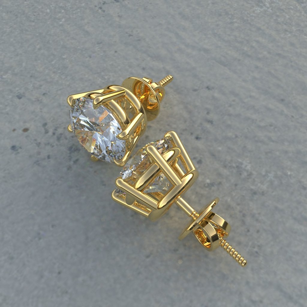 Avarta Jewellery 92.5 Sterling Silver 3.50 Carat Each Moissanite Solitaire Stud Earrings
