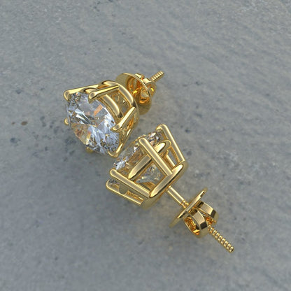 Avarta Jewellery 92.5 Sterling Silver 3.50 Carat Each Moissanite Solitaire Stud Earrings