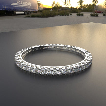 Avarta Jewellery 92.5 Sterling Silver Bangle With 25 Cents Each 5A Grade American Diamonds - Single Pcs
