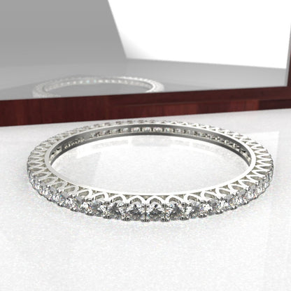 Avarta Jewellery 92.5 Sterling Silver Bangle With 25 Cents Each 5A Grade American Diamonds - Single Pcs