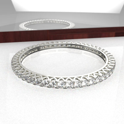 Avarta Jewellery 92.5 Sterling Silver Bangle With 25 Cents Each 5A Grade American Diamonds - Single Pcs