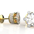 Avarta Jewellery Gold 2.87 Carat Moissanite Solitaire Studs