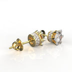 Avarta Jewellery Gold 2.87 Carat Moissanite Solitaire Studs