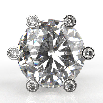 Avarta Sterling Silver 2 Carat Each Solitaire Designer Stud Earrings for Girls & Women