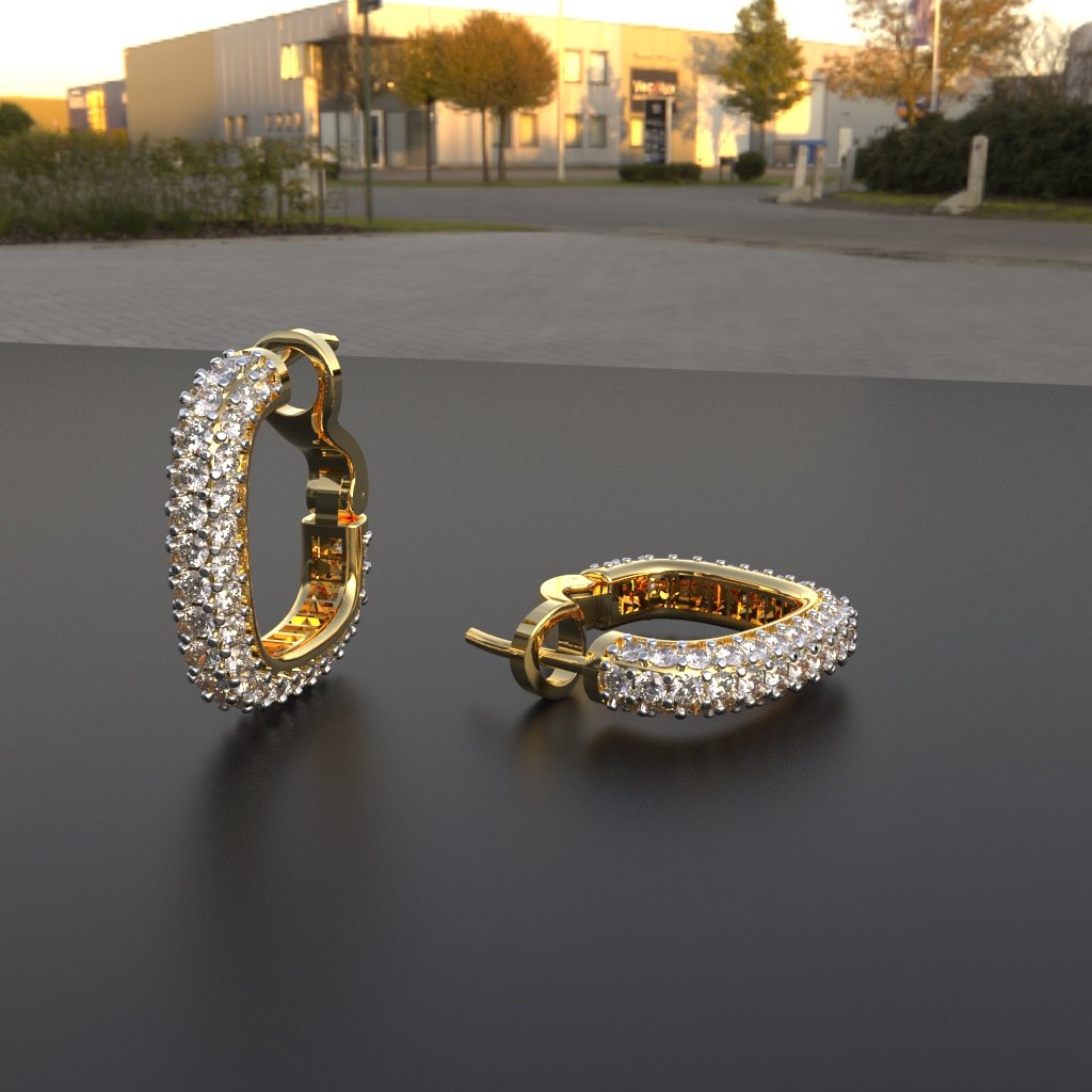 Avarta Jewellery Sterling Silver 5A Grade American Diamond Loop Earrings With Gold Polish For Girls &amp; Women